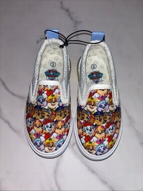 Paw Patrol Kids Slip-On Sneakers with Colorful Character Print